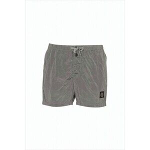 Stone Island Crinkled Texture Grey Swim Shorts - NWT